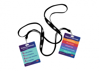 Staff lanyards with skills reinforcement for Grades K–5 digital program